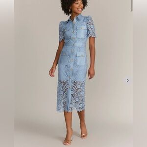 Lace Button Front Sheath Dress